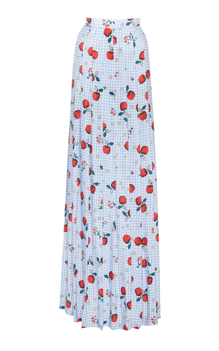 Rebecca De Ravenel Al Fresco Printed Silk Crepe De Chine Skirt