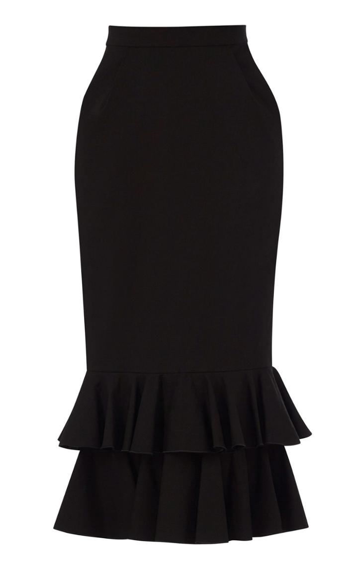 Yanina Demi Couture Tiered Pencil Skirt