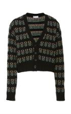 Red Valentino Floral-print Cropped Jacquard Cardigan