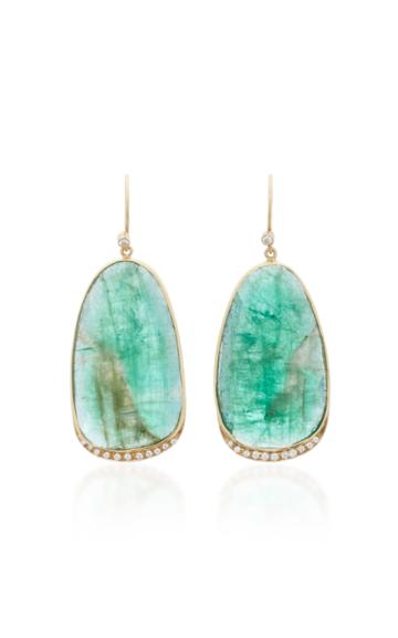 Kothari Aura 18k Gold Emerald And Diamond Earrings
