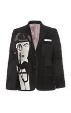 Thom Browne Satin Patchwork Printed Sport Coat