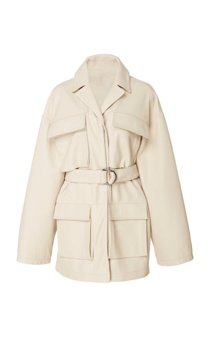 Co Belted Lambskin Utility Jacket