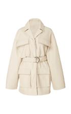 Co Belted Lambskin Utility Jacket