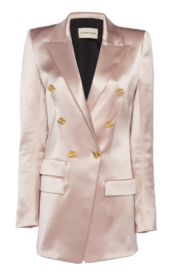 Alexandre Vauthier Double-breasted Long Satin Blazer