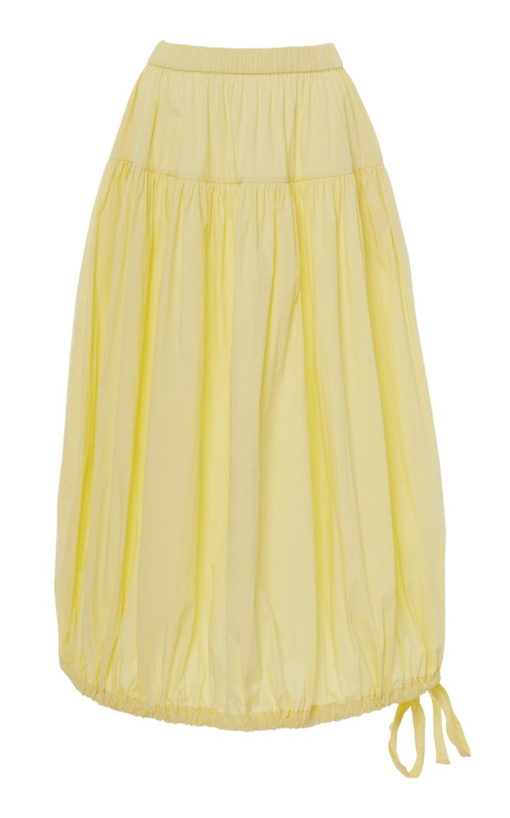 Moda Operandi Co Drawstring-hem Cotton-blend Poplin Skirt Size: S