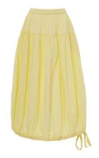 Moda Operandi Co Drawstring-hem Cotton-blend Poplin Skirt Size: S