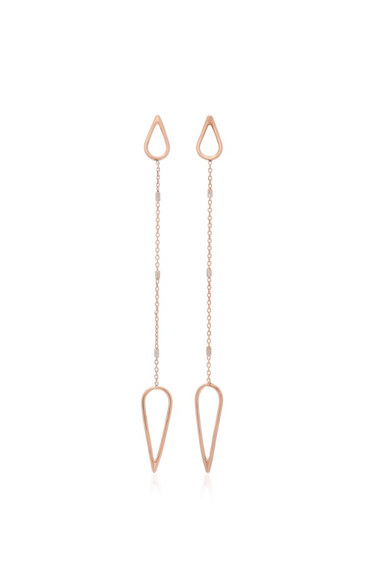 White/space 14k Rose Gold Diamond Earrings