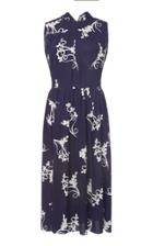 Moda Operandi Prada Printed Tie Back Midi Dress Size: 36