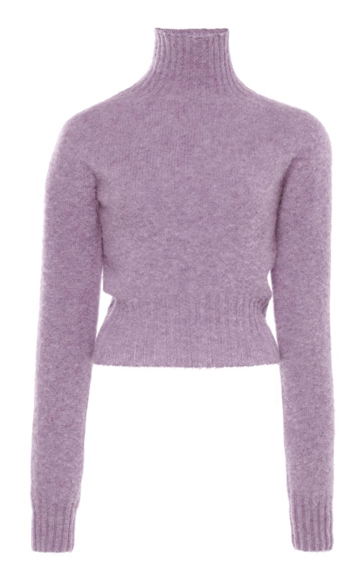 Victoria Beckham Cropped Seamless Wool Turtleneck Size: Xs