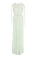 J. Mendel Crinkle Silk Chiffon Gown With Ruffles