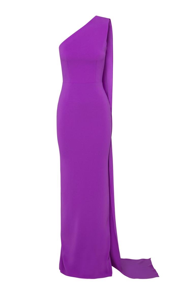 Moda Operandi Alex Perry Jude Drape-detailed Satin Crepe One-shoulder Gown