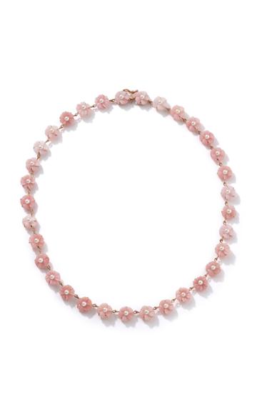 Moda Operandi Irene Neuwirth Cherry Blossom Necklace Set With Pink Opal And Pearl