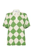 Moda Operandi Rowen Rose Printed Button-detailed Crepe Top Size: 34