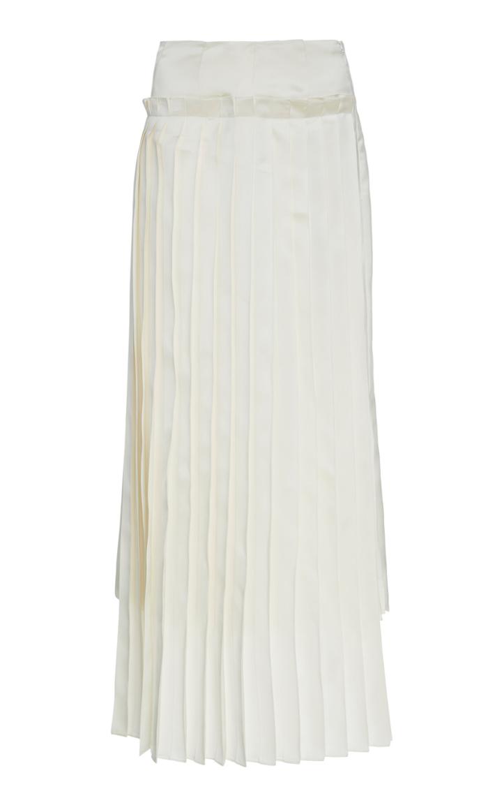 Marni Asymmetric Pleated Satin Skirt