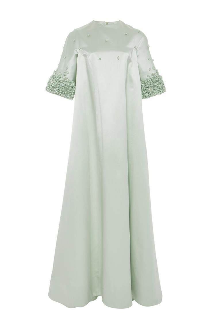 Esme Vie Crewneck Caftan With Floral Embroidery