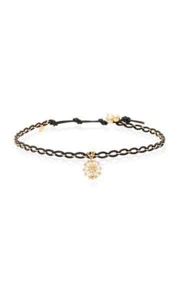 Camellia Westbury Pearl And Crystal Quartz Leather Choker