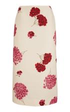 La Doublej Floral-print Wool-blend Midi Skirt
