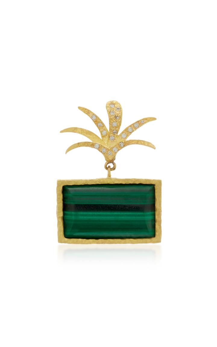 Orit Elhanati Roxy Green Palm 18k Gold Malachite Single Earring