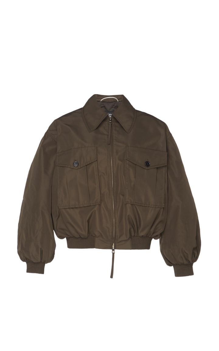 Rochas Oversized Virgin Wool Military Bomber Jacket