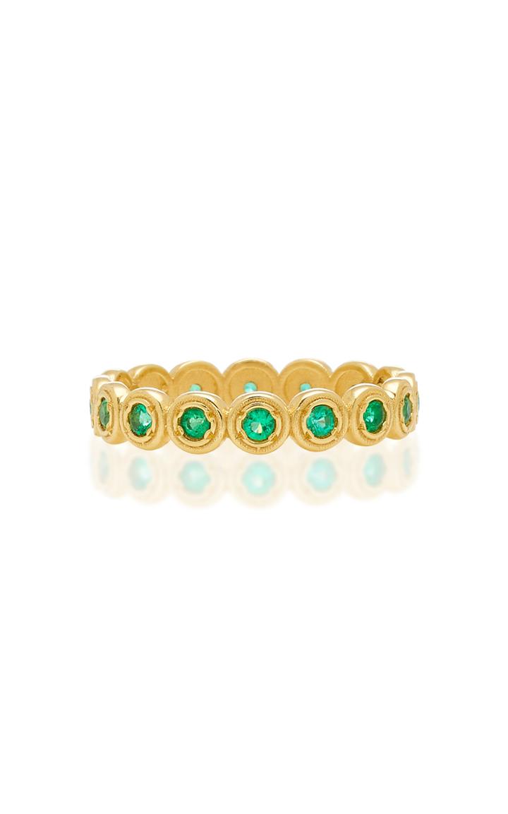 Octavia Elizabeth Nesting Gem Emerald And 18k Gold Eternity Ring