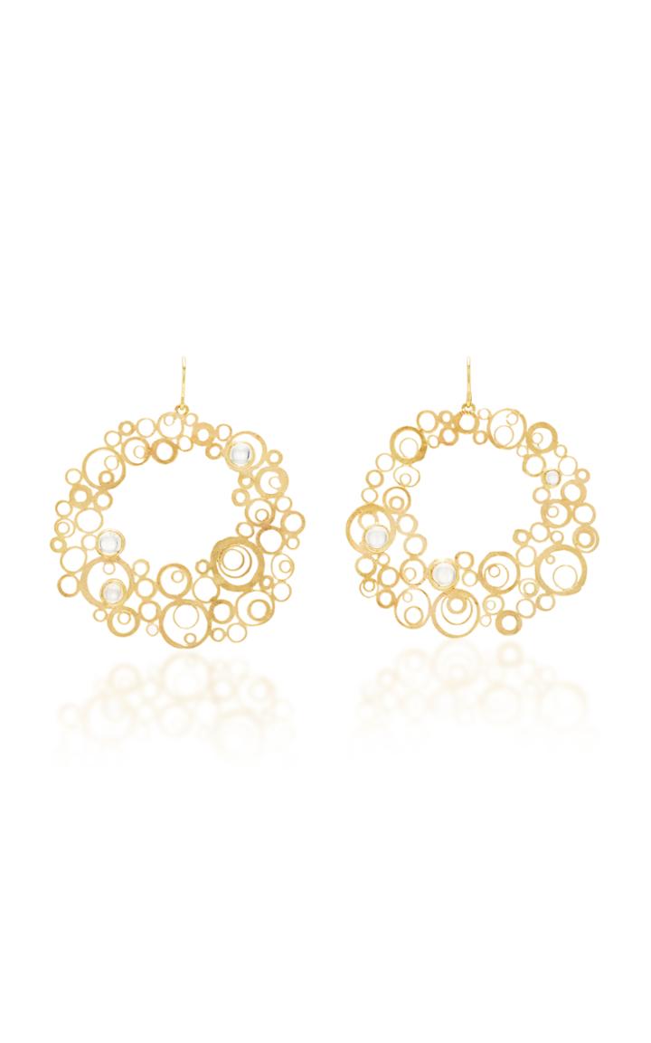 Judy Geib One-of-a-kind Huge Moonstone Hoops