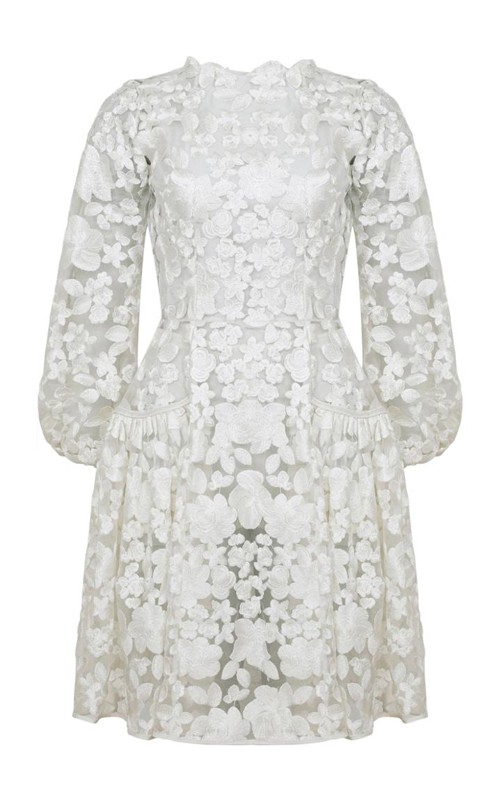 Razan Alazzouni Floral Embroidered Mini Dress
