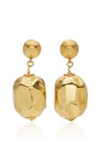Oscar De La Renta Gold-plated Hammered Drop Earrings