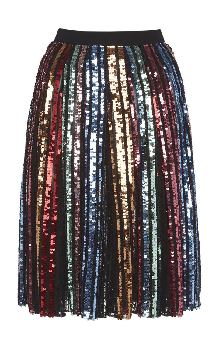 Elie Saab A-line Embroidered Skirt