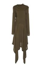 Jw Anderson L/s Bonded Detailed Layered Georgette Dress