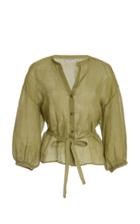 Three Graces London Haddie Belted Ramie Blouse