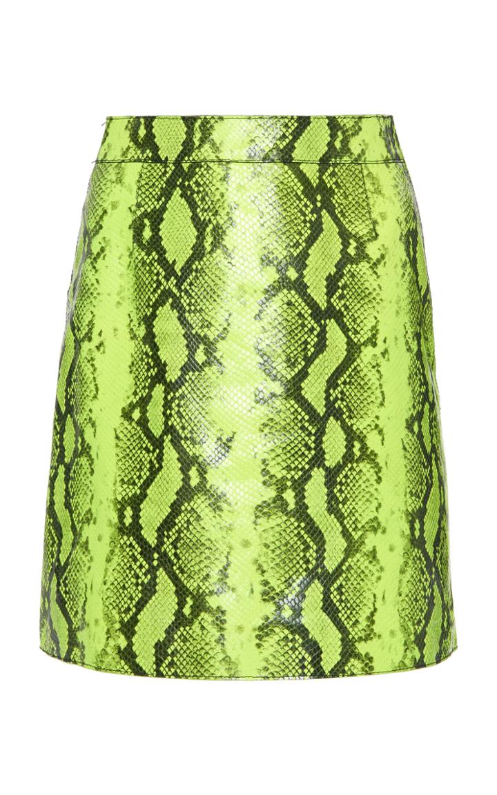 Off-white C/o Virgil Abloh Python Zipped Leather Mini Skirt