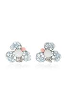Arunashi One-of-a-kind Pearl And Moonstone Flower Stud Earrings