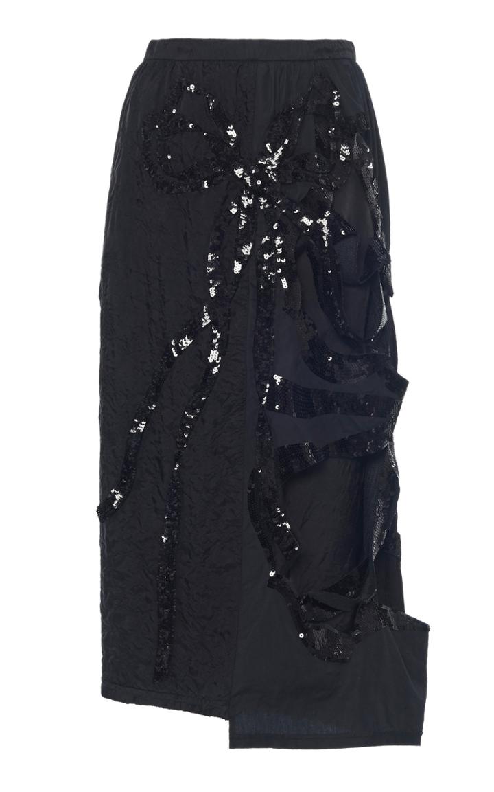 Moda Operandi N21 Asymmetric Cloqu-cady Sequined Skirt Size: 36