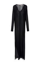 Summa V-neck Long Sleeve Full Length Dress