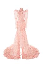 Giambattista Valli Printed Silk Chiffon Pussy Bow Gown