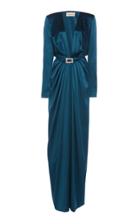 Alexandre Vauthier Ruched Satin Belted Gown