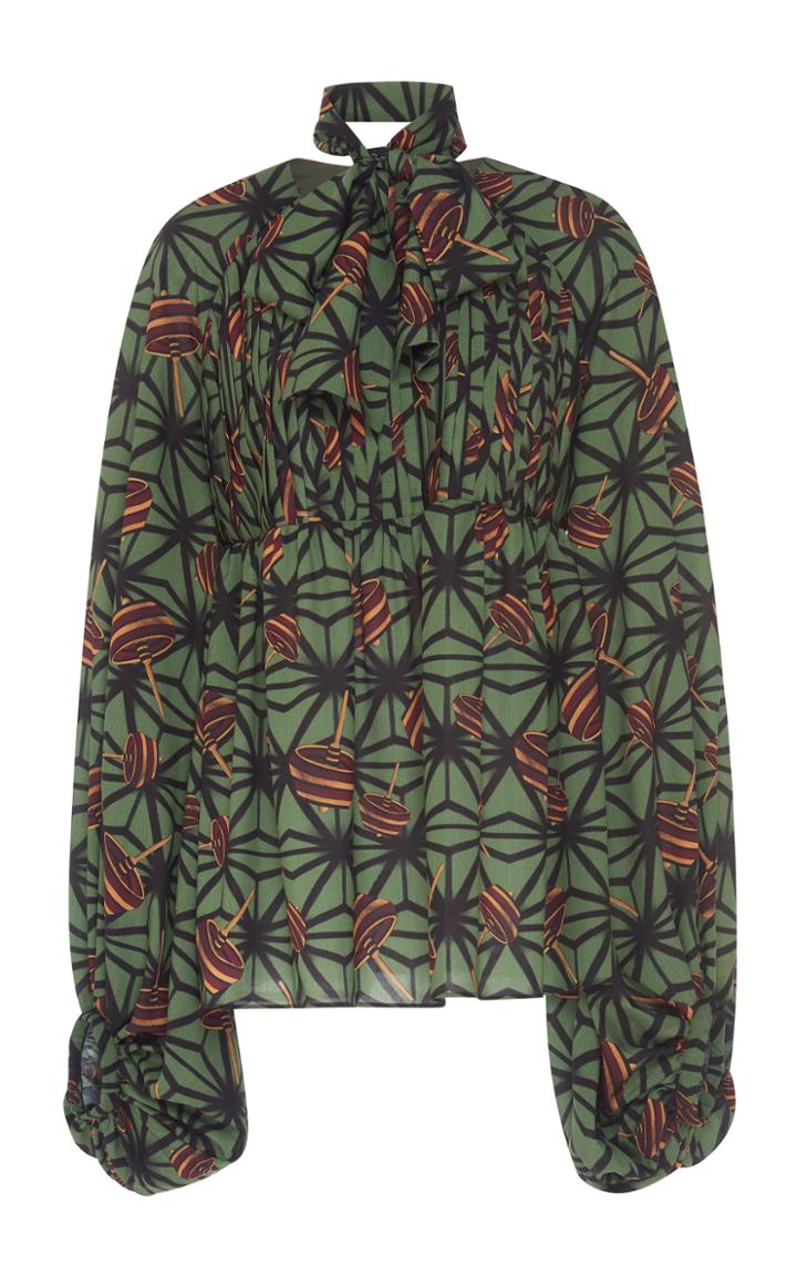 Stella Jean Balloon Sleeve Printed Top
