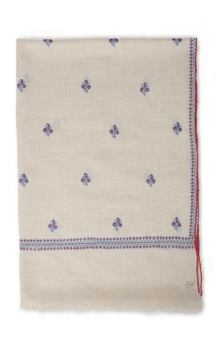 Kashmir Loom Buta Ivory Cashmere Shawl
