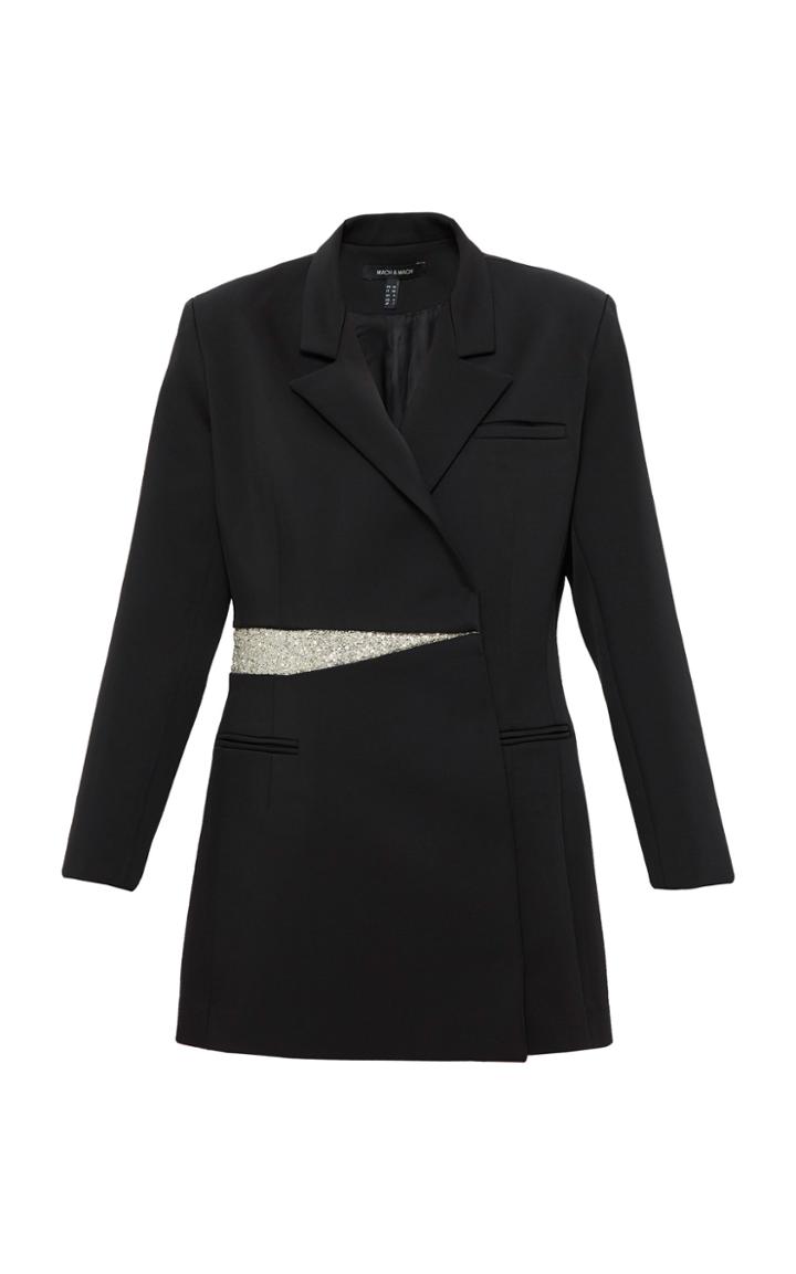 Moda Operandi Mach & Mach Black Blazer With Moon Glitter