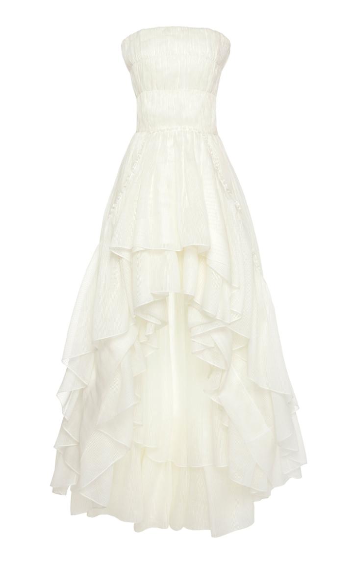 Martin Grant High-low Linen-blend Dress