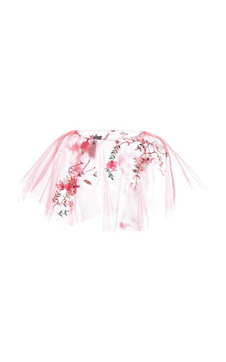 Monique Lhuillier Sequin Embroidered Capelet