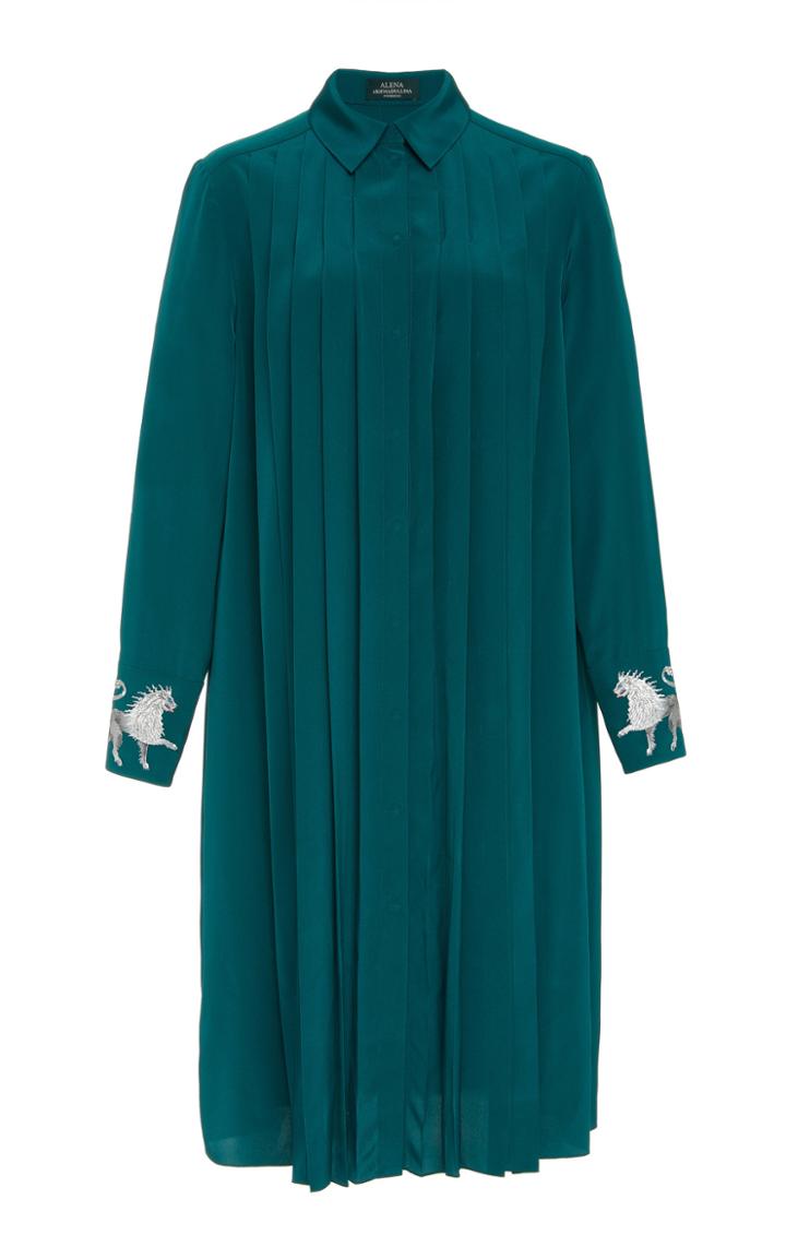Alena Akhmadullina Collared Pleated Silk Dress