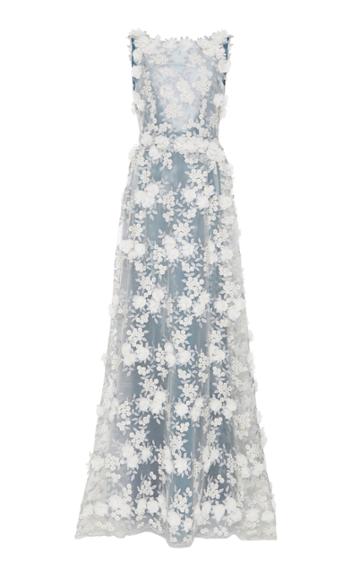 Luisa Beccaria Floral Embroidered Gown