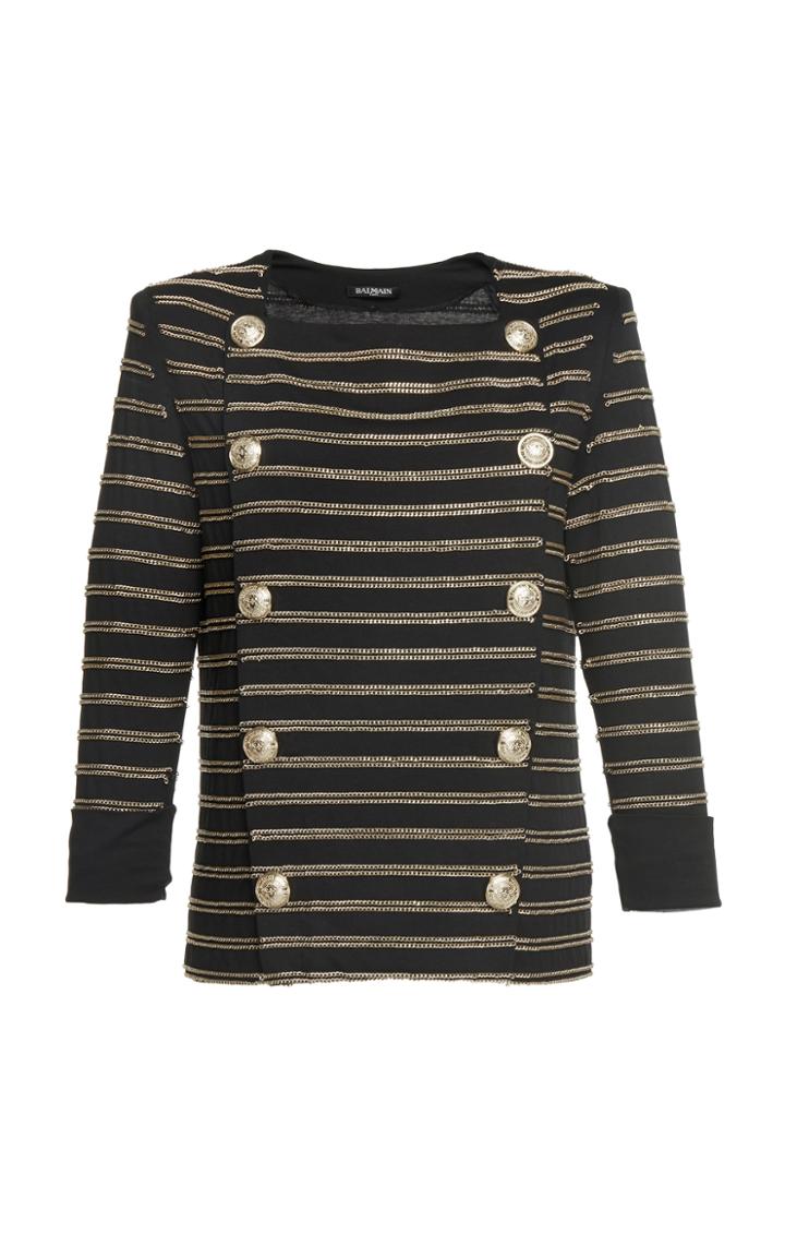 Balmain Striped Chain And Button Top