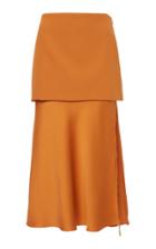 Versace Layered Mid-rise Crepe And Duchess Satin Skirt