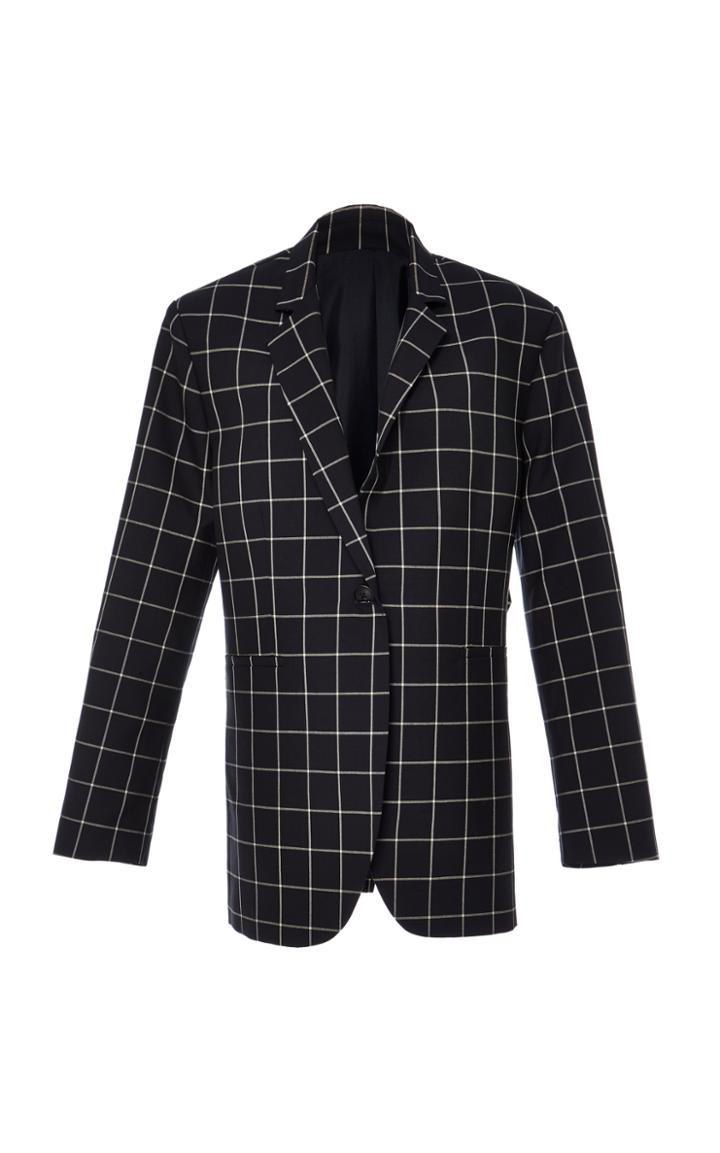 Monse Windowpane Lace Back Jacket