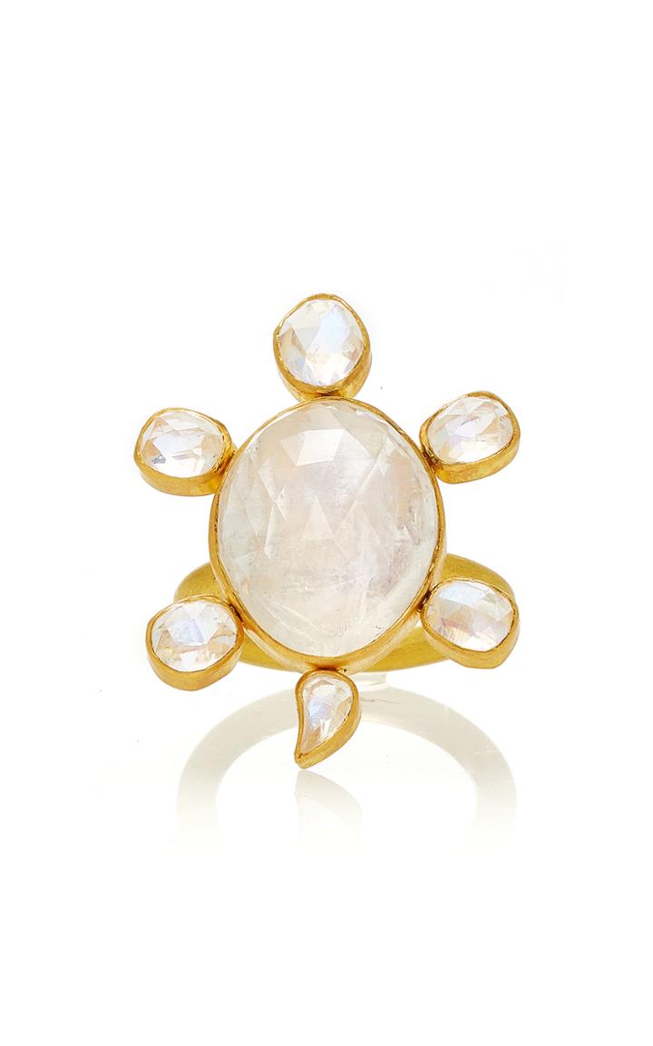 Munnu The Gem Palace Rainbow Moonstone Turtle Ring