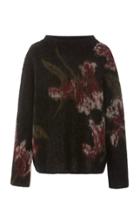 Vince Brushed Floral Funnel-neck Sweater