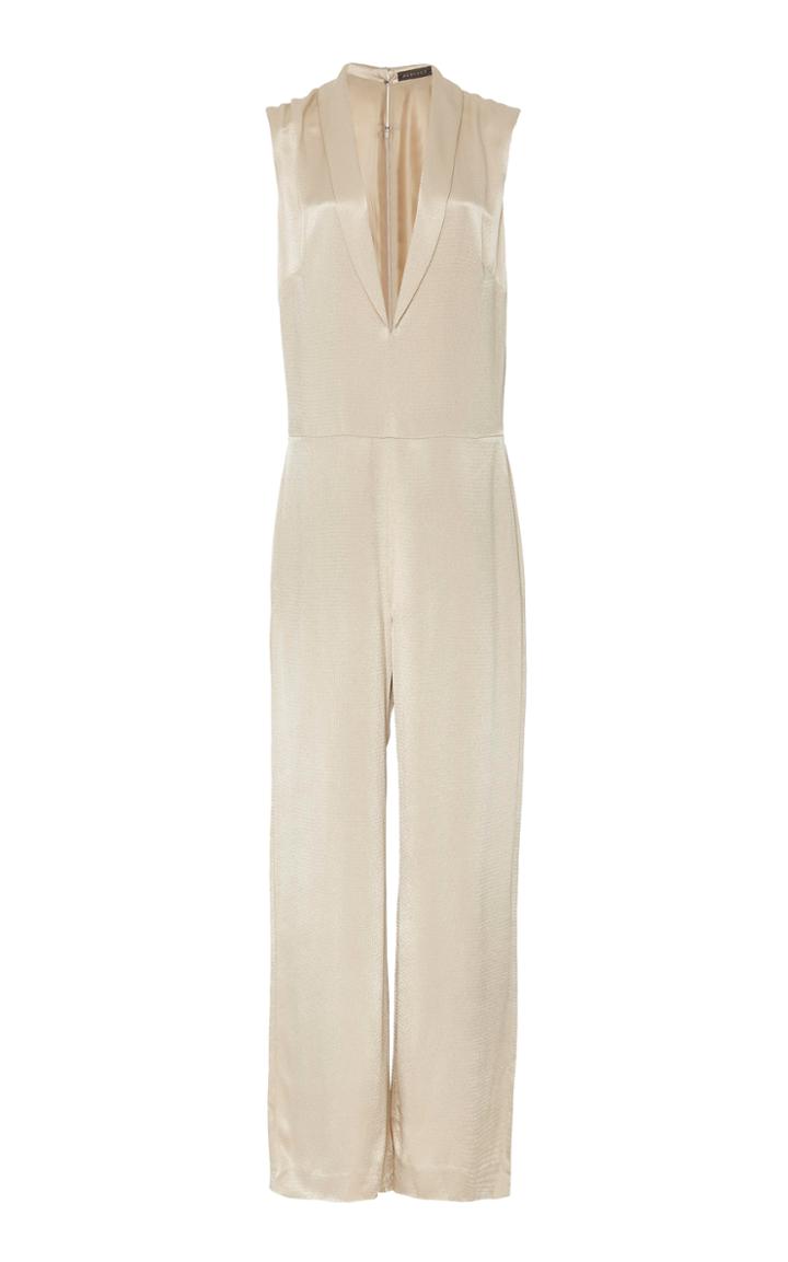 Hensely Plunging Silk Jumpsuit