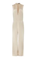 Hensely Plunging Silk Jumpsuit